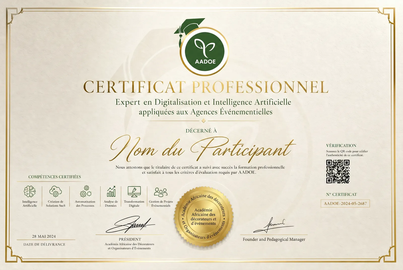 Certificat AADOE